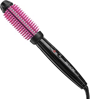 Revlon RVIR3034 Pro Collection Heated Curling Iron Silicone Brush, 1 Inch 1 Count (Pack of 1) Pink