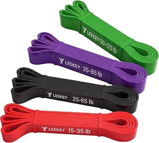 LEEKEY Resistance Bands, Exercise Bands Pull Up Assist Bands - Workout Bands Set - Mobility Band Powerlifting Bands for Men and Women Fitness Training, Physical Therapy,Home Workouts 15-125lbs Color