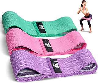 CFX Resistance Bands 3 Sets, Premium Exercise Loops with Non-Slip Design for Hips & Glutes, 3 Resistance Level Workout Booty Bands for Women and Men Green,purple,pink