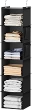 YOUDENOVA Hanging Closet Organizer and Storage, 6-Shelf, Black | Breathable Fabric, 2 Side Pockets, Clothes Organizer, Hanging Shelves, Closet Storage, College Dorm Room Essentials for Guys