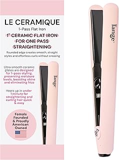 L'ANGE HAIR Le Ceramique 1-Pass Flat Iron Hair Straightener | Fast Heating Ceramic Flat Iron | Best Hot Tools Hair Straightening Iron to lock in Moisture & Shine | Professional Hair Iron straightener Blush