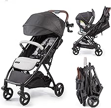 Summer Infant Ingenuity 3Dquickclose CS+ Compact Fold Stroller – Lightweight Stroller with Oversized Canopy, Extra-Large Storage and Compact Fold Gray
